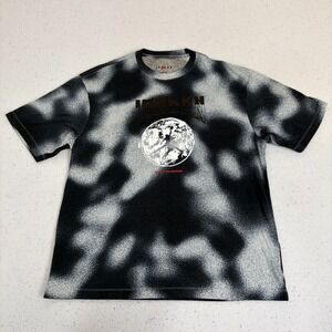 Jordan Graphic T-Shirt‎ Men's L Black Gray Allover Print Jumpman Streetwear Air